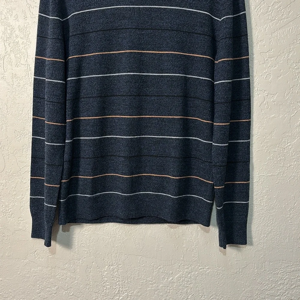 Banana Republic Factory Blue and Orange Crewneck Sweater Wool Merino Size S